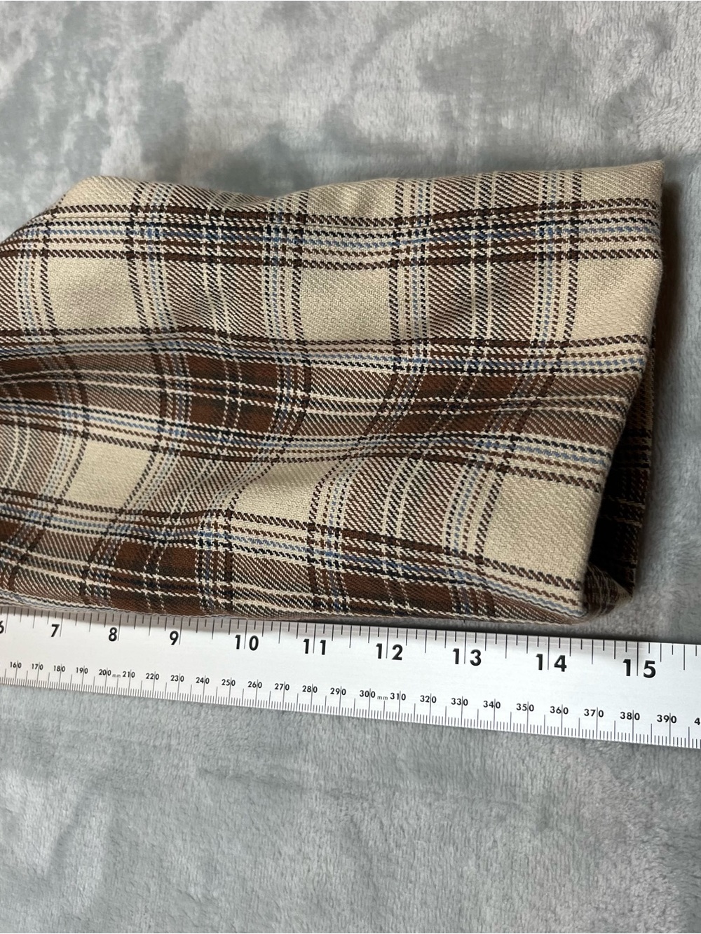 Christian Lacroix Plaid Cropped Jacket Brown Cream Velvet Collar Women Size 6 - Picture 4 of 16
